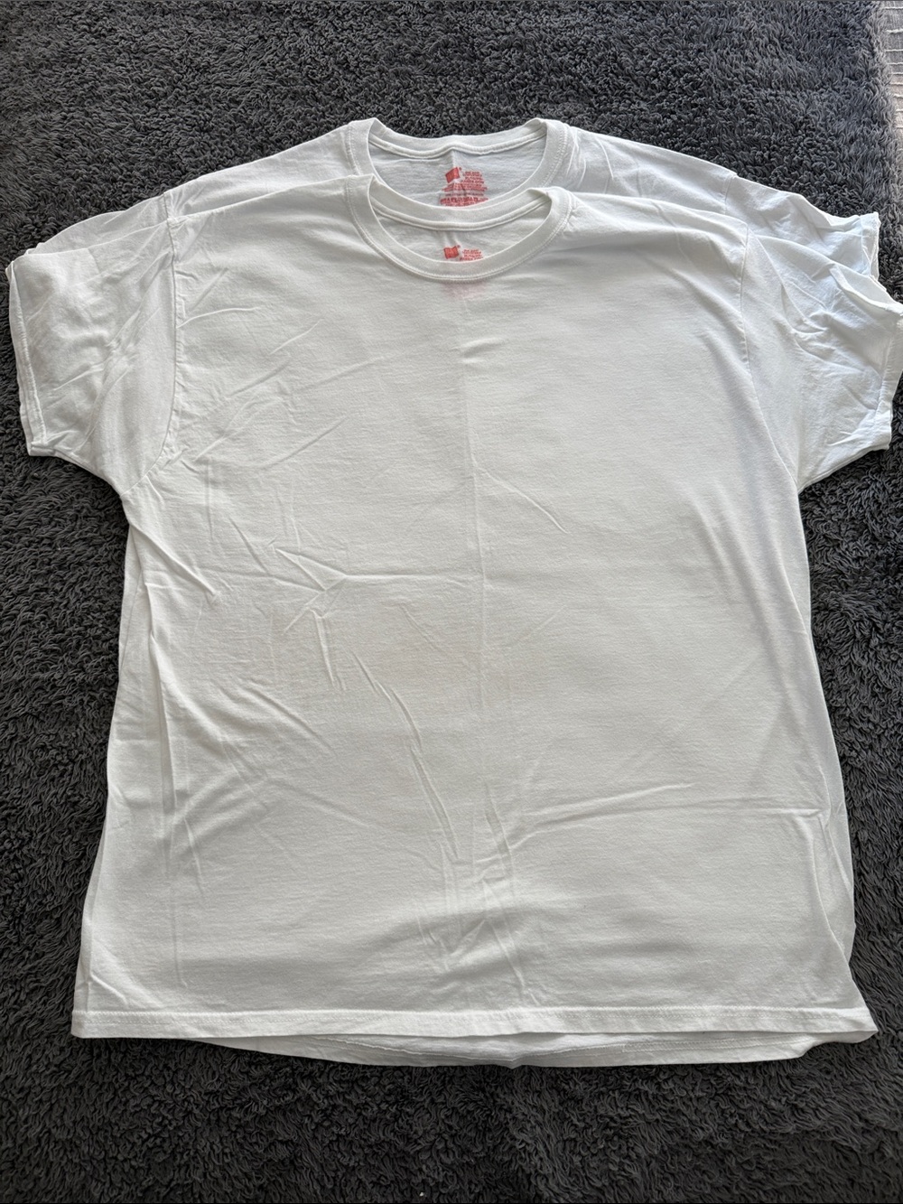 Hanes White Short Sleeve Crew Neck Men's T-Shirt